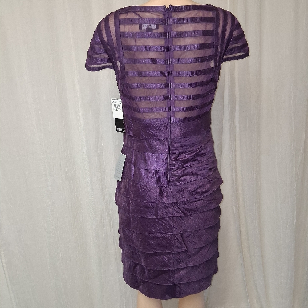 Adrianna Papell New Rich Purple Layered Mini Dress - Picture 7 of 16